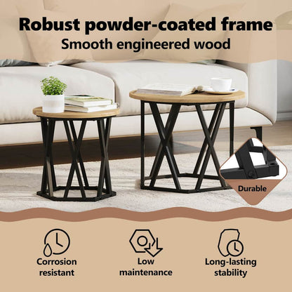 Side Table 2 pcs Artisan Oak 50 x 50 x 40 cm