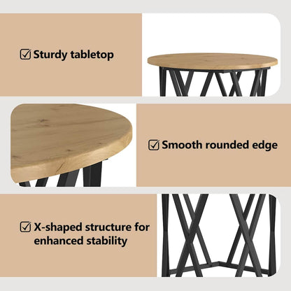 Side Table 2 pcs Artisan Oak 50 x 50 x 40 cm