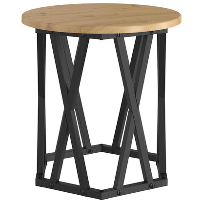 Side Table 2 pcs Artisan Oak Engineered Wood and Steel