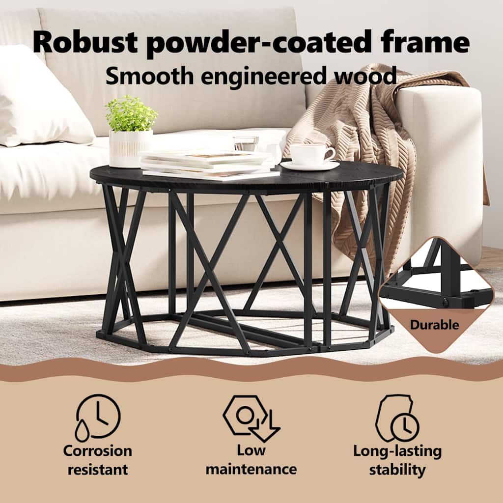 Coffee Table Black Oak 80 x 80 x 42 cm