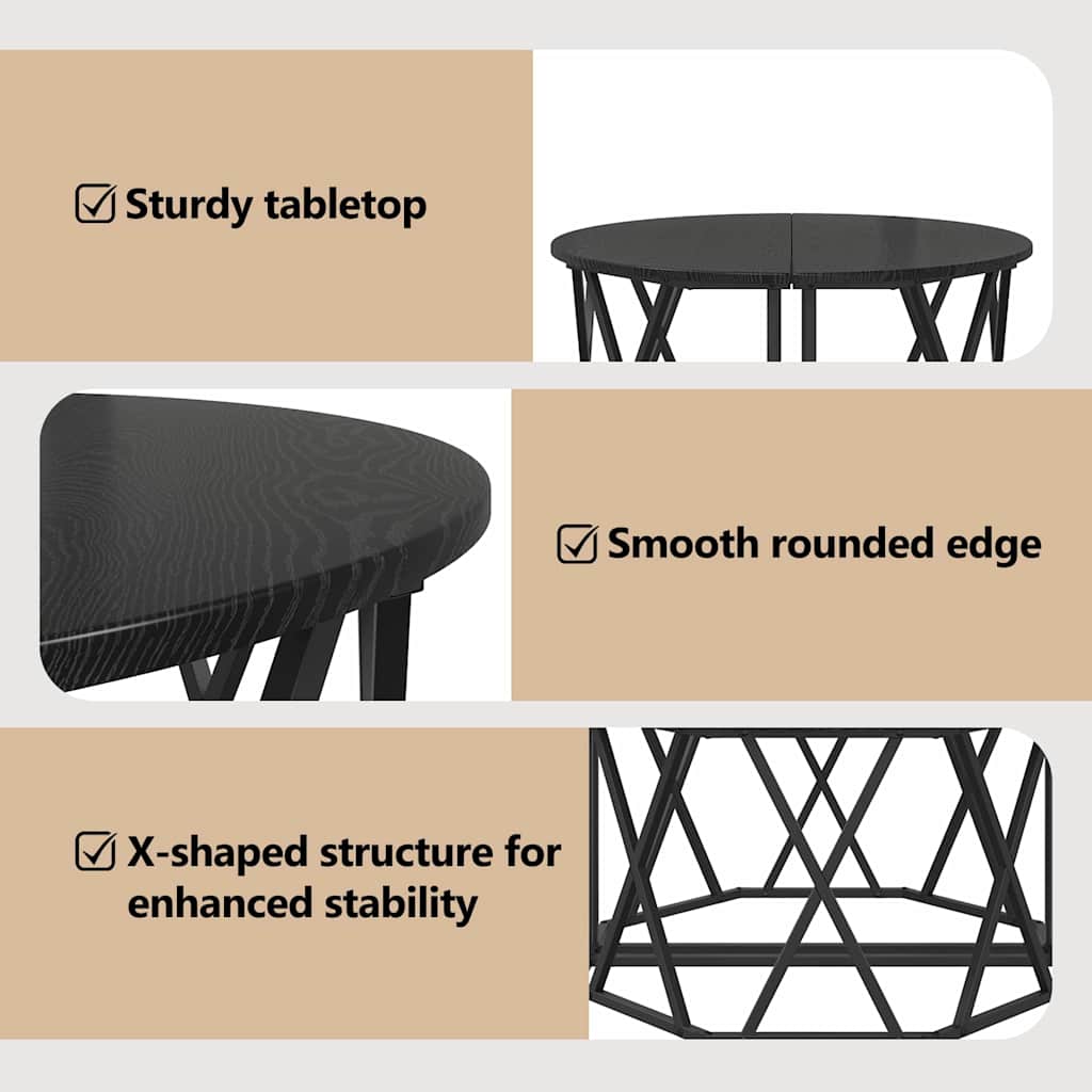 Coffee Table Black Oak 80 x 80 x 42 cm