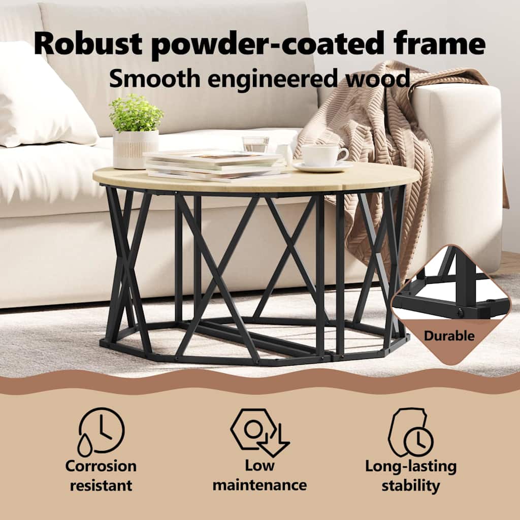 Coffee Table Sonoma Oak 80 x 80 x 42 cm