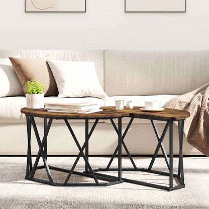 Coffee Table Smoked Oak 80 x 80 x 42 cm