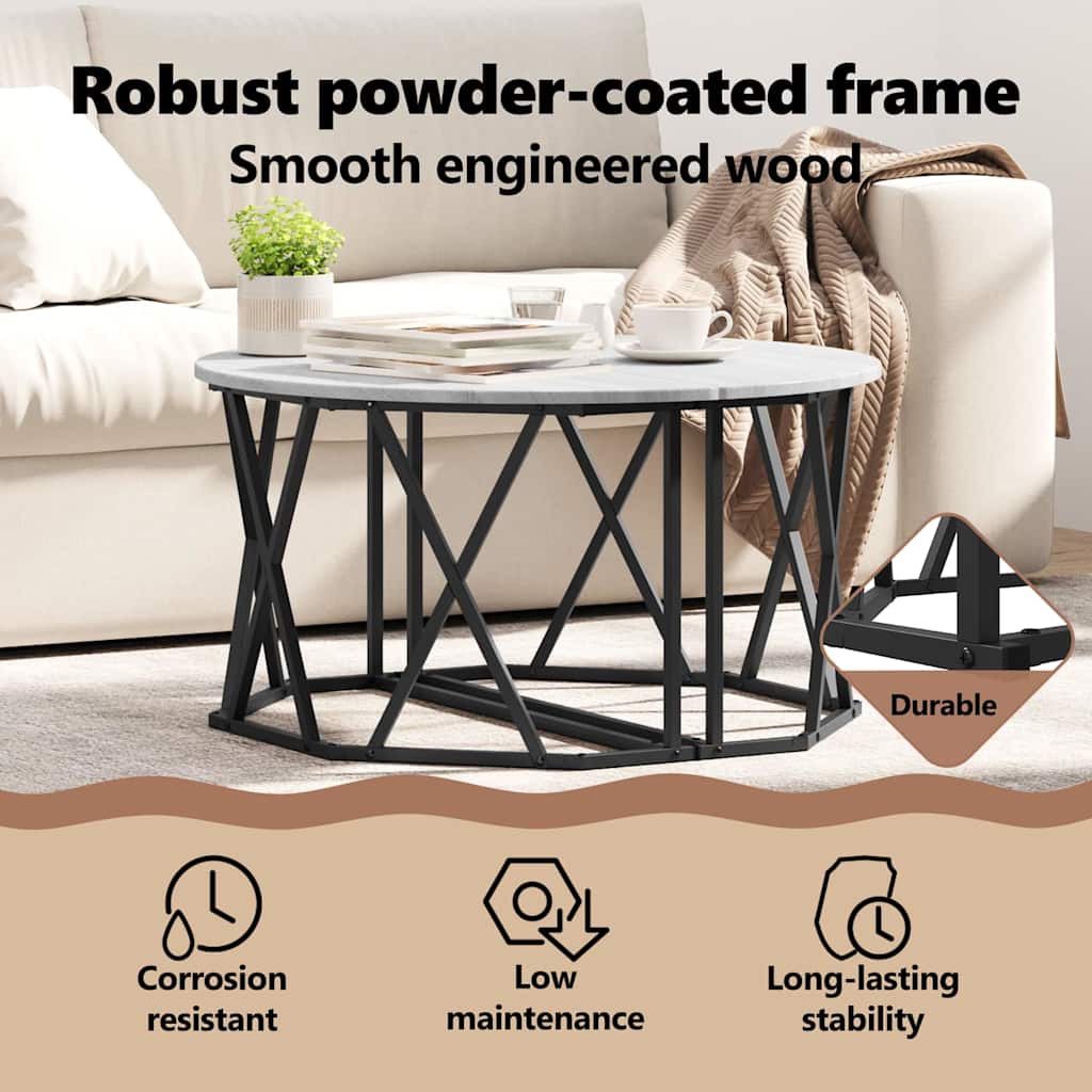 Coffee Table Grey Sonoma 80 x 80 x 42 cm