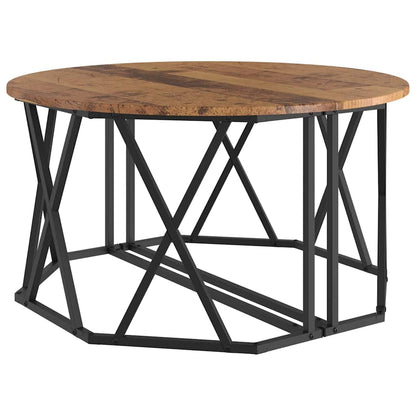 Coffee Table Old Wood 80 x 80 x 42 cm Engineered Wood and Steel