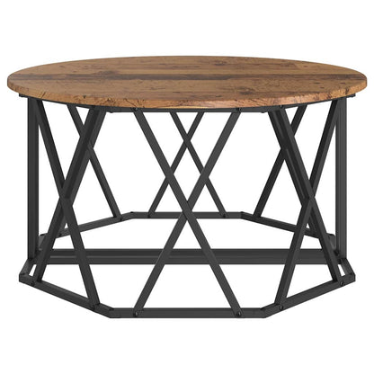 Coffee Table Old Wood 80 x 80 x 42 cm Engineered Wood and Steel