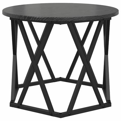 Nesting Side Table 3 pcs Black Oak Engineered Wood and Steel