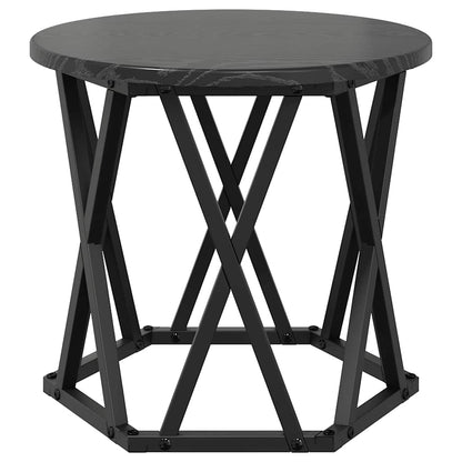 Nesting Side Table 3 pcs Black Oak Engineered Wood and Steel