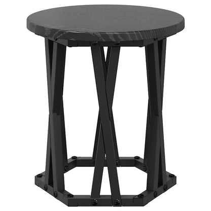 Nesting Side Table 3 pcs Black Oak Engineered Wood and Steel