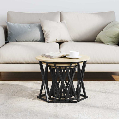 Nesting Side Table 3 pcs Sonoma Oak Engineered Wood and Steel