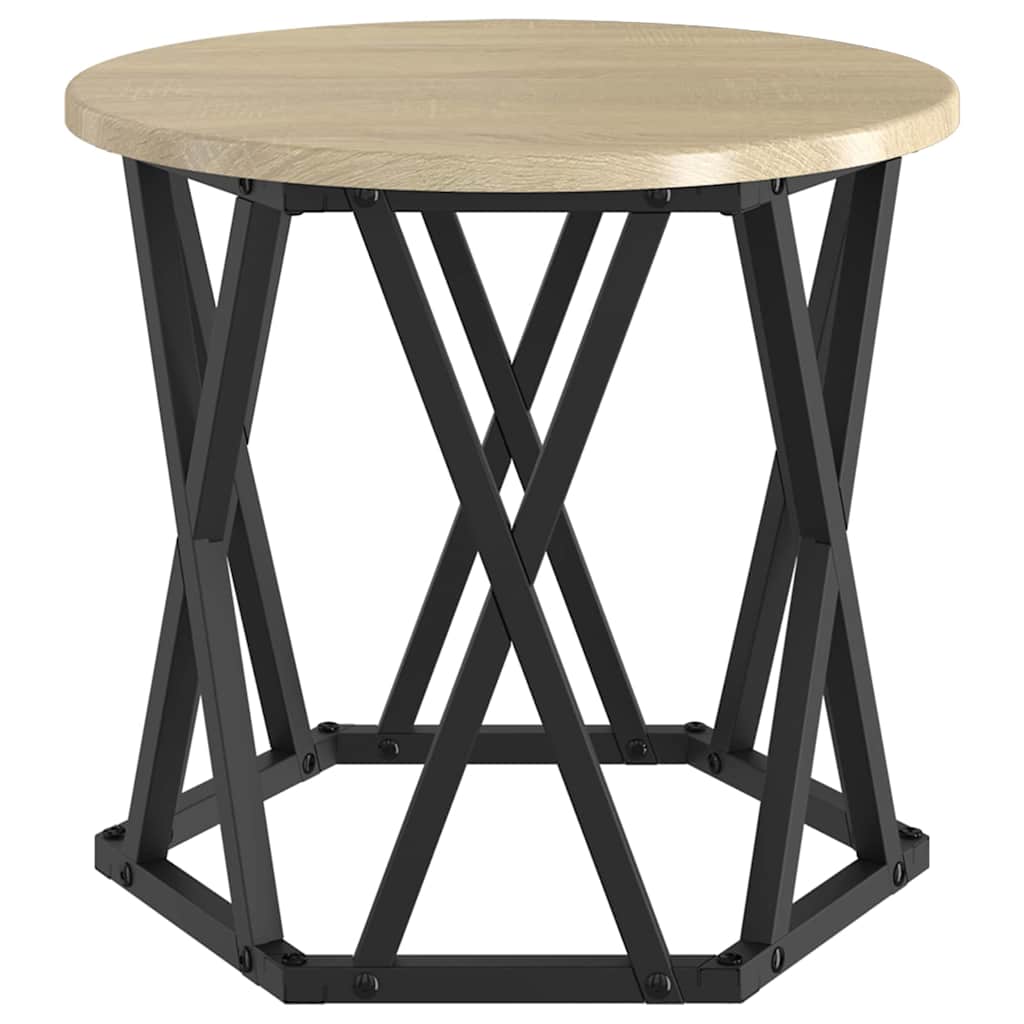 Nesting Side Table 3 pcs Sonoma Oak Engineered Wood and Steel