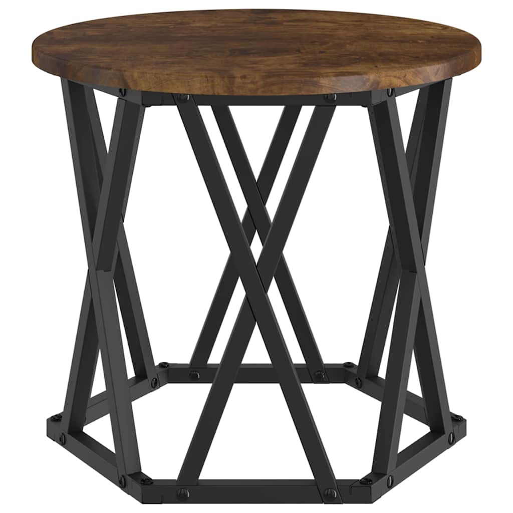 Nesting Side Table 3 pcs Smoked Oak Engineered Wood and Steel
