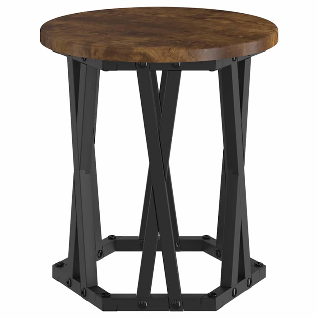 Nesting Side Table 3 pcs Smoked Oak Engineered Wood and Steel