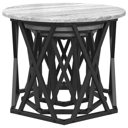 Nesting Side Table 3 pcs Grey Sonoma Engineered Wood and Steel