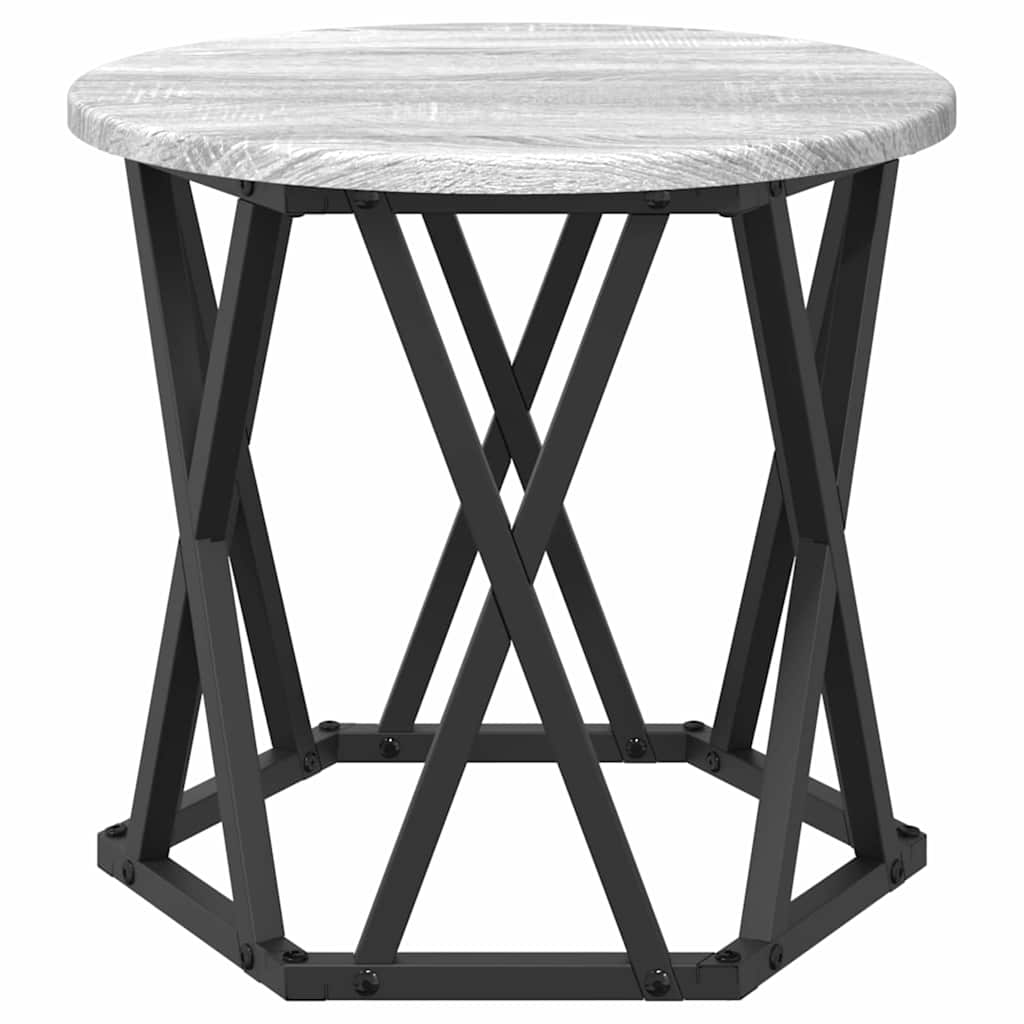Nesting Side Table 3 pcs Grey Sonoma Engineered Wood and Steel