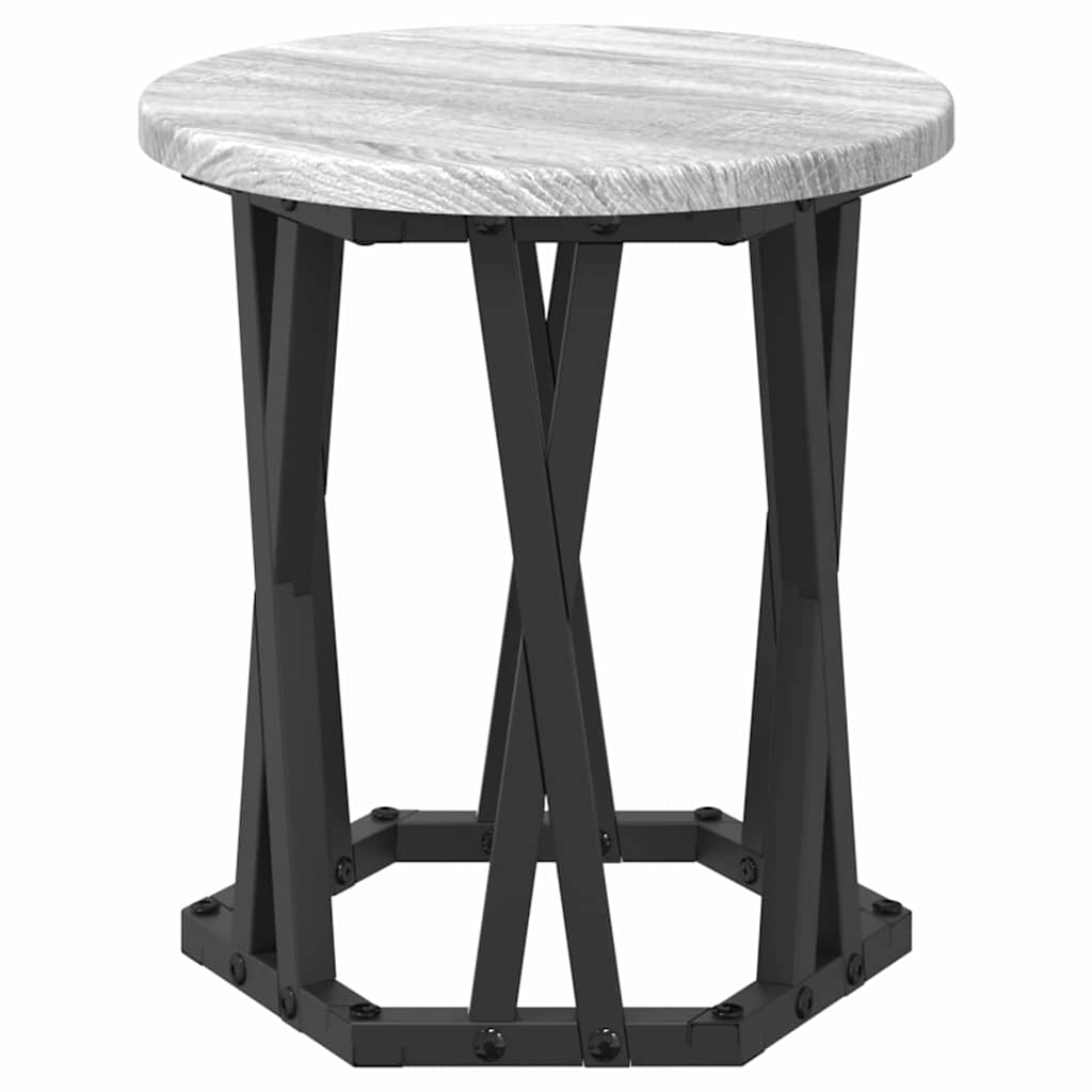 Nesting Side Table 3 pcs Grey Sonoma Engineered Wood and Steel