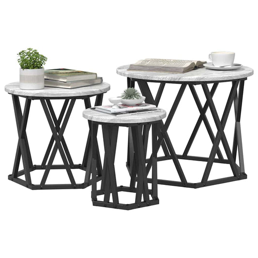 Nesting Side Table 3 pcs Grey Sonoma 53 x 53 x 40 cm