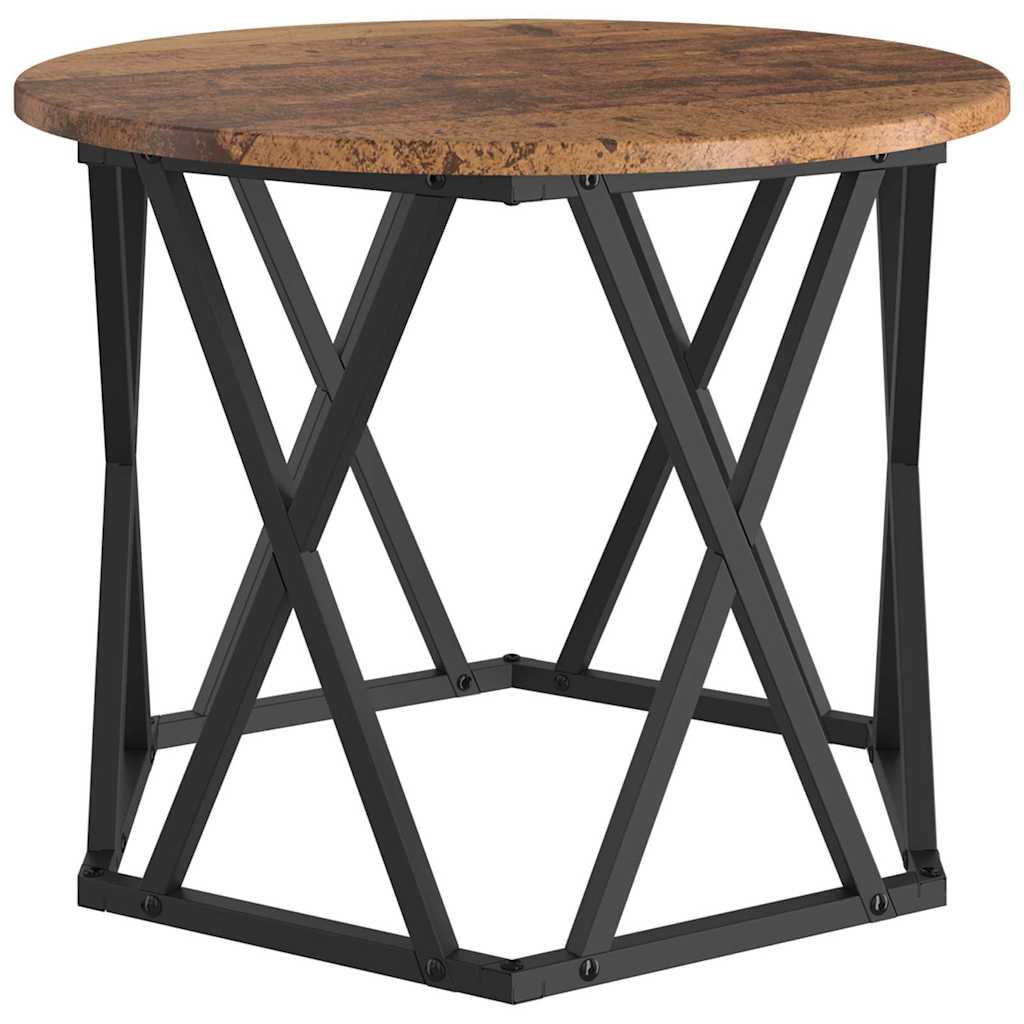 Nesting Side Table 3 pcs Old Wood Engineered Wood and Steel