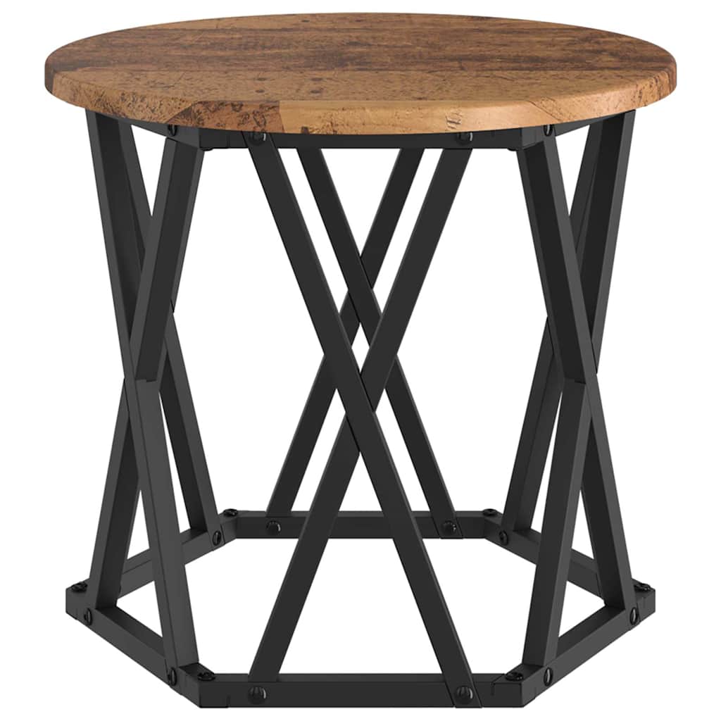 Nesting Side Table 3 pcs Old Wood Engineered Wood and Steel