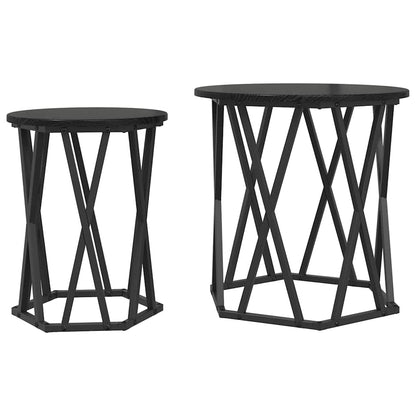 Coffee Table 2 pcs Black Oak 50 x 50 x 50 cm