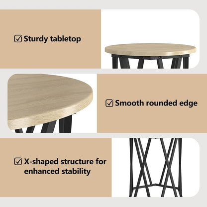 Coffee Table 2 pcs Sonoma Oak Engineered Wood and Steel