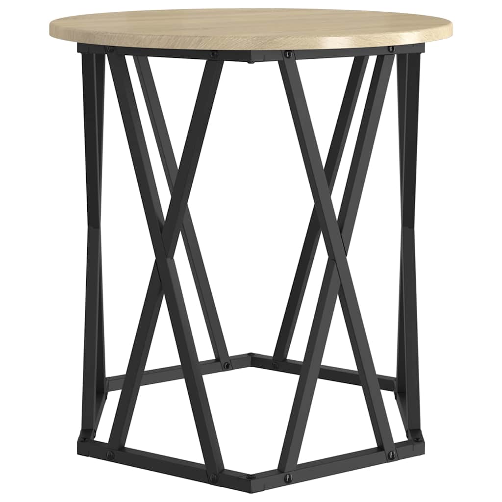 Coffee Table 2 pcs Sonoma Oak Engineered Wood and Steel