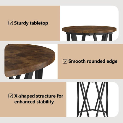 Coffee Table 2 pcs Smoked Oak Engineered Wood and Steel