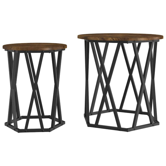 Coffee Table 2 pcs Smoked Oak 50 x 50 x 50 cm