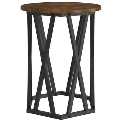 Coffee Table 2 pcs Smoked Oak Engineered Wood and Steel