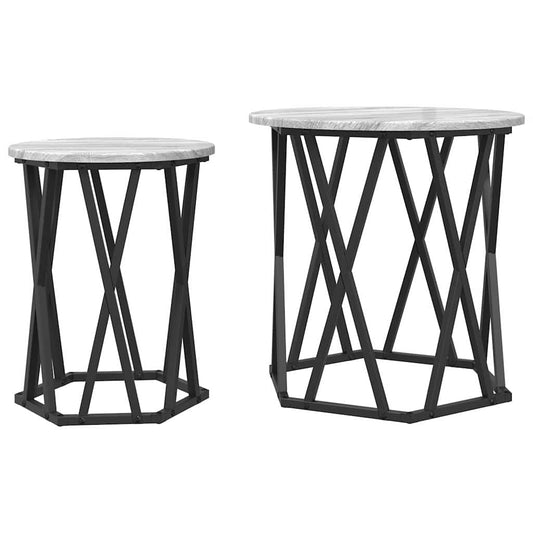 Coffee Table 2 pcs Grey Sonoma 50 x 50 x 50 cm