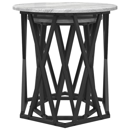 Coffee Table 2 pcs Grey Sonoma Engineered Wood and Steel
