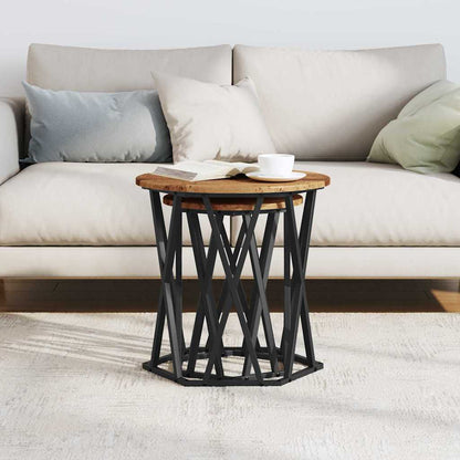 Coffee Table 2 pcs Old Wood Engineered Wood and Steel