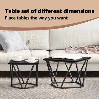 Side Table Set 2 pcs Black oak 50 x 50 x 40 cm