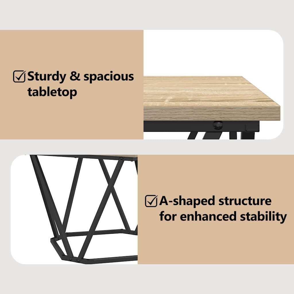 Side Table Set 2 pcs Sonoma Oak Engineered Wood and Steel