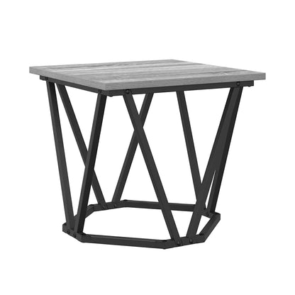 Side Table Set 2 pcs Grey Sonoma Engineered Wood and Steel