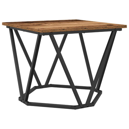 Side Table Set 2 pcs Reclaimed Wood Engineered Wood and Steel