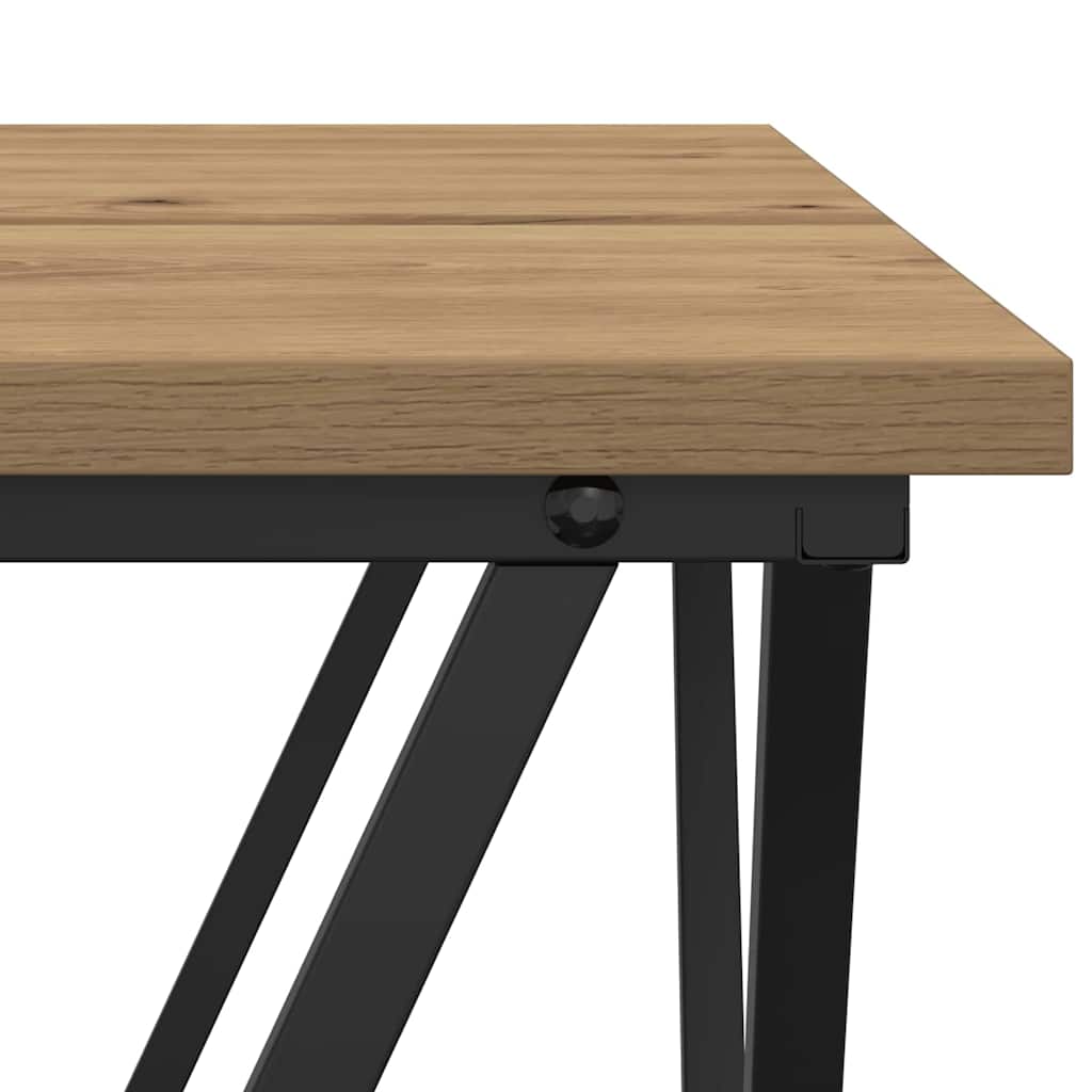 Side Table Set 2 pcs Artisan Oak Engineered Wood and Steel