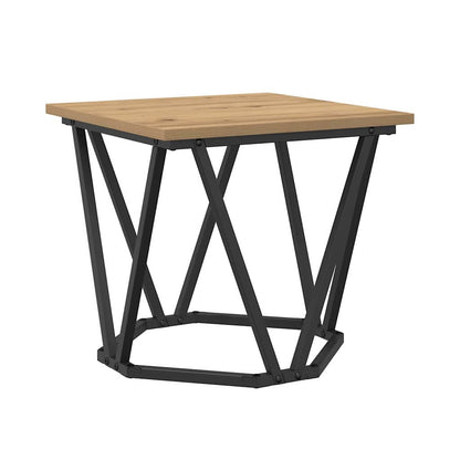 Side Table Set 2 pcs Artisan Oak Engineered Wood and Steel