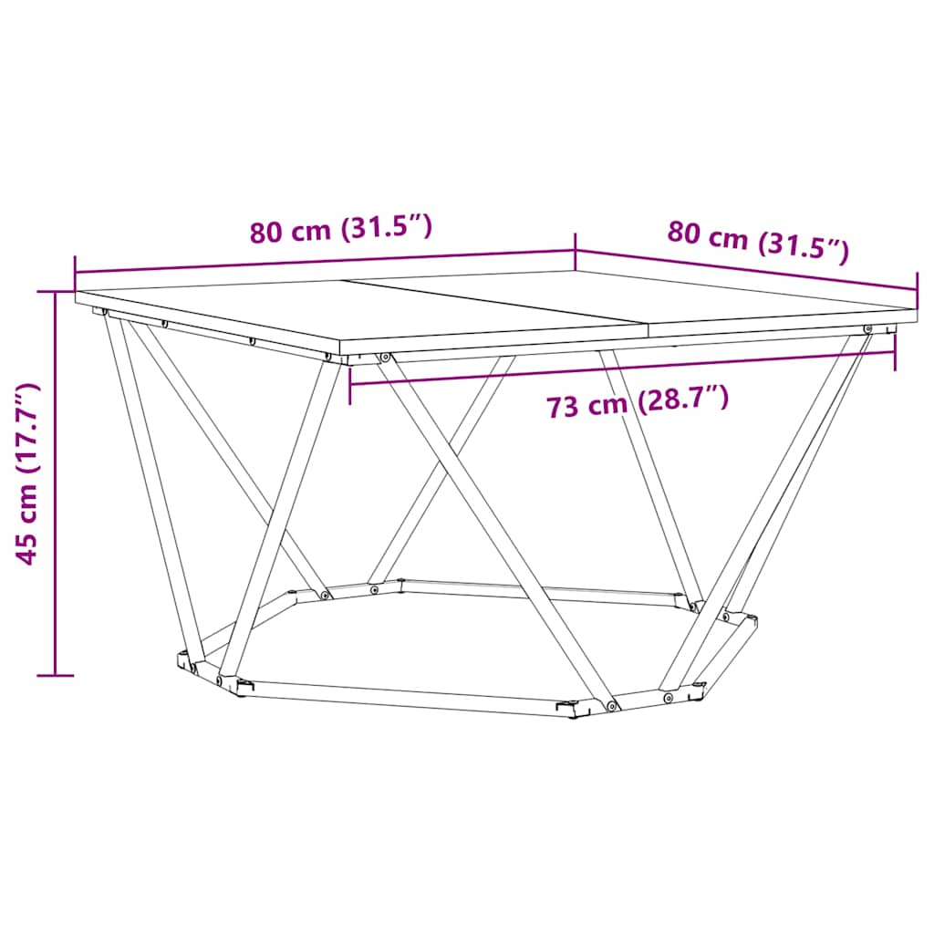 Coffee Table Sonoma Oak 80 x 80 x 45 cm
