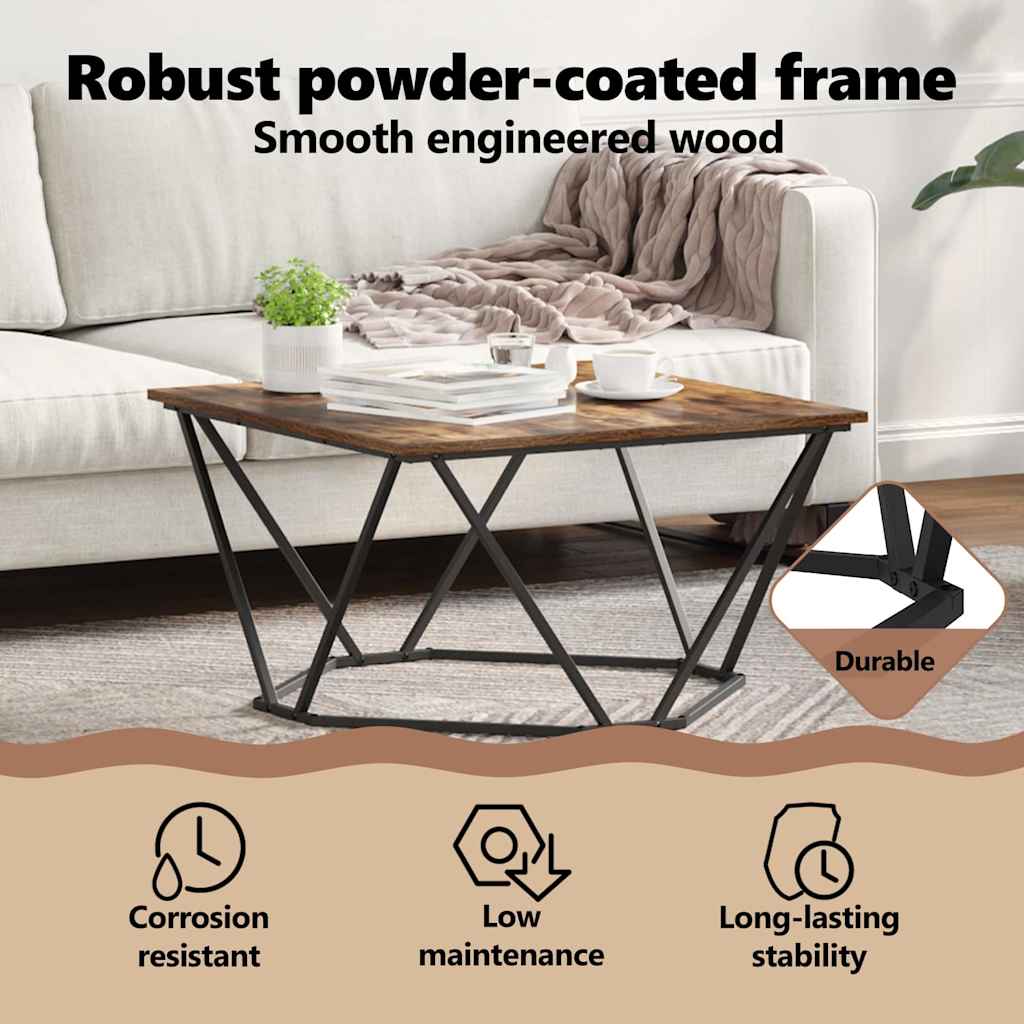 Coffee Table Smoked Oak 80 x 80 x 45 cm