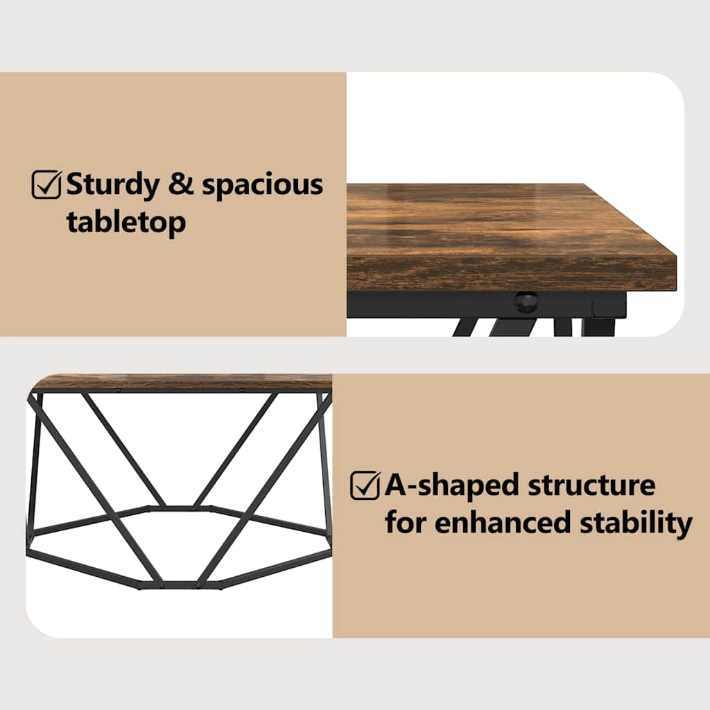 Coffee Table Smoked Oak 80 x 80 x 45 cm