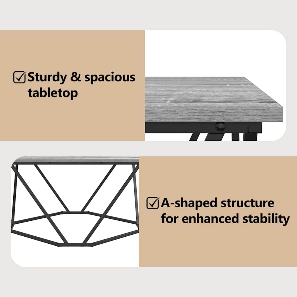 Coffee Table Grey Sonoma 80 x 80 x 45 cm