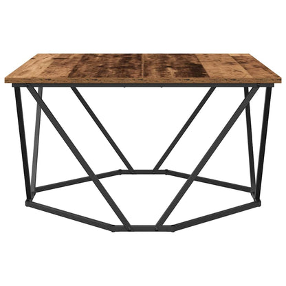 Coffee Table Old Wood 80 x 80 x 45 cm Engineered Wood and Steel