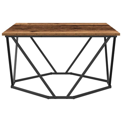 Coffee Table Old Wood 80 x 80 x 45 cm Engineered Wood and Steel