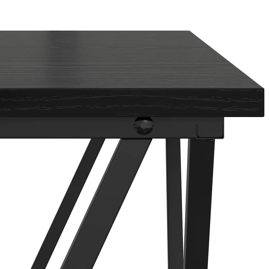 Coffee Table 3 pcs Black Oak Engineered Wood and Steel