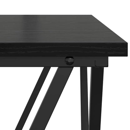Coffee Table 3 pcs Black Oak Engineered Wood and Steel