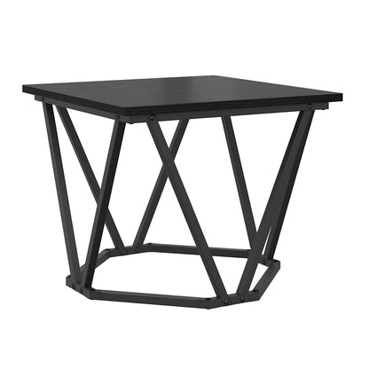 Coffee Table 3 pcs Black Oak Engineered Wood and Steel