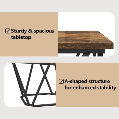 Coffee Table 3 pcs Smoked Oak Engineered Wood and Steel