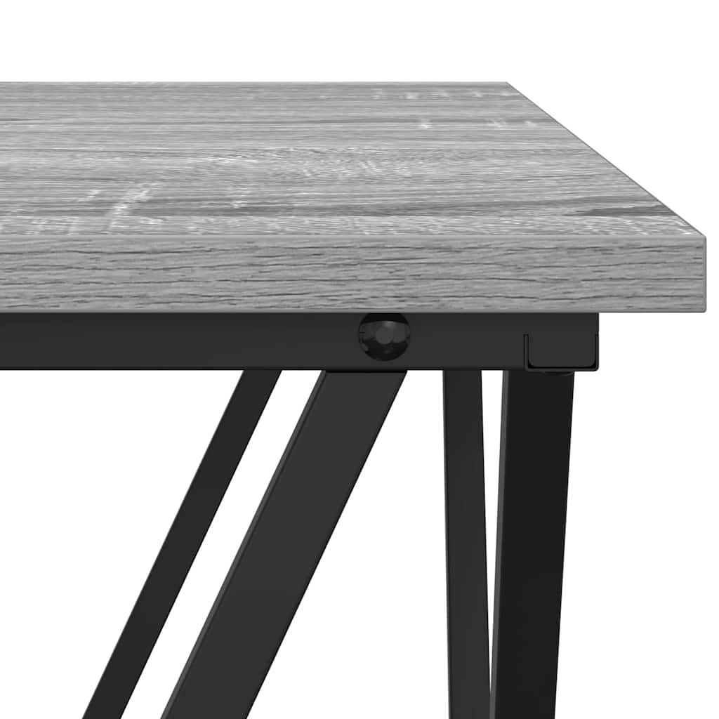 Coffee Table 3 pcs Grey Sonoma Engineered Wood and Steel