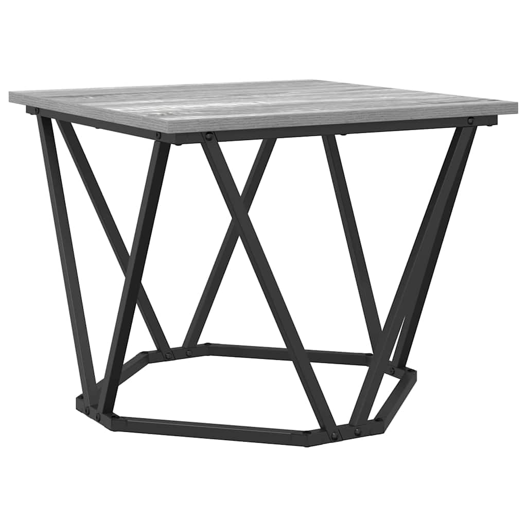 Coffee Table 3 pcs Grey Sonoma Engineered Wood and Steel